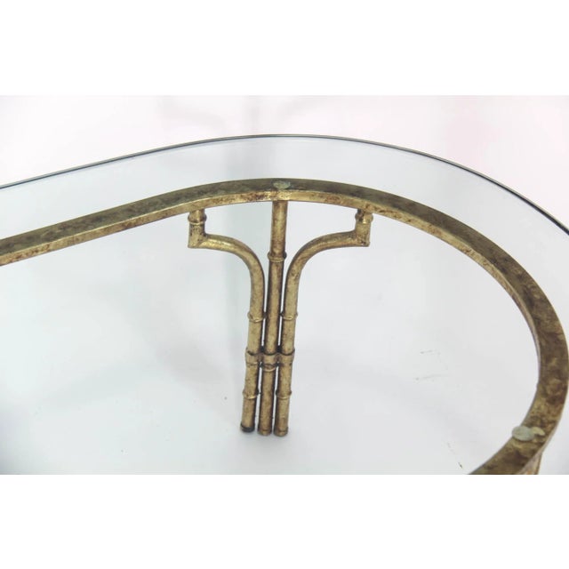 1970s Hollywood Regency Faux Bamboo Oval Cocktail Table For Sale - Image 10 of 13
