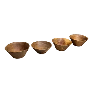 1960s Assorted Wood Bowl Set Four Pieces