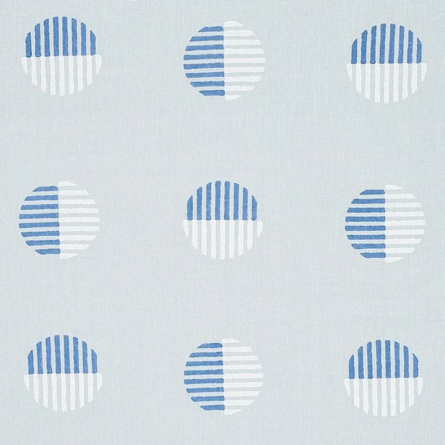 Schumacher Sample - Schumacher Ando Hand Block Print Fabric in Chambray For Sale - Image 4 of 4