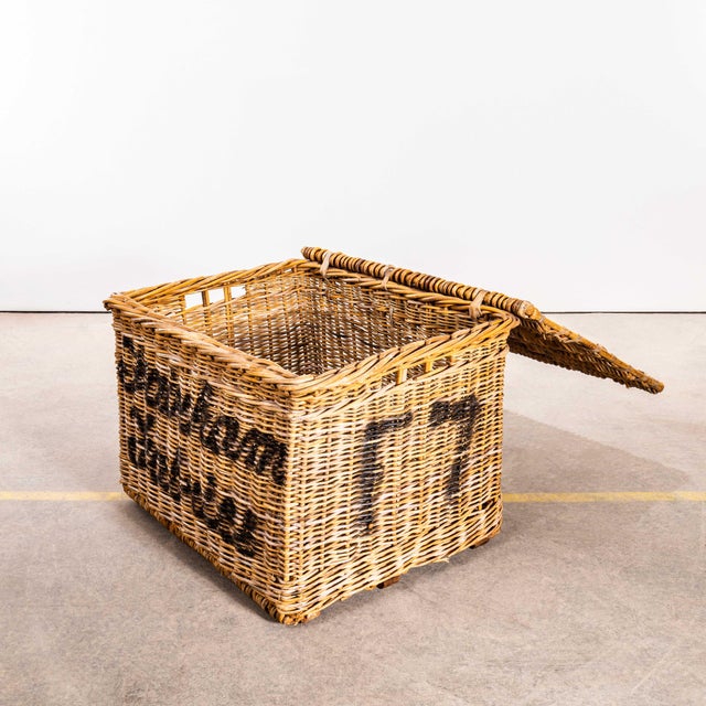 Brown English Wicker Baskets, 1920s For Sale - Image 8 of 11