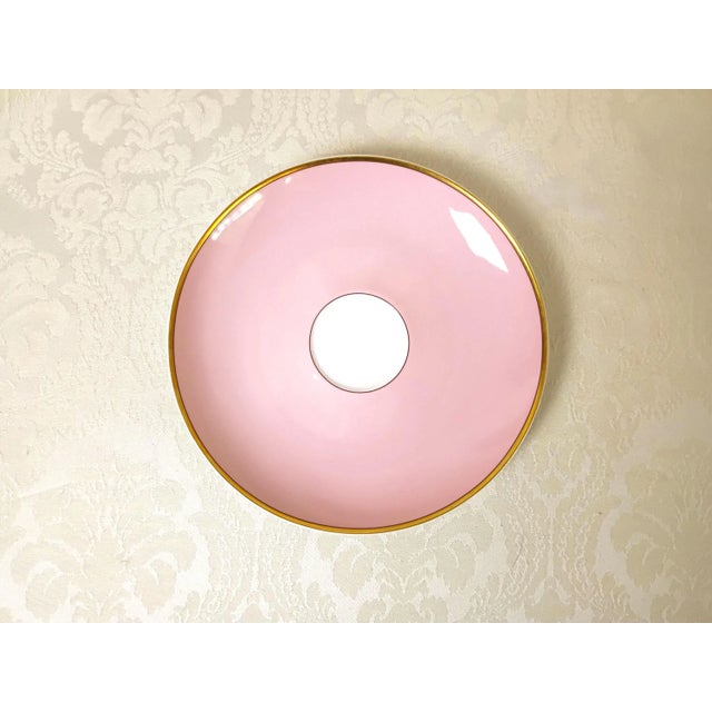 2020s New Vista Alegre Illuminati Sauceboat With Matching Pink Under Plate Portugal Luxury Hand Painted Porcelain Watercolor Lotus Flower New With Tag For Sale - Image 5 of 10