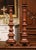 Brown Pair of Mid-Century Italian Carved Elm Cathedral Pricket Candlesticks For Sale - Image 8 of 8