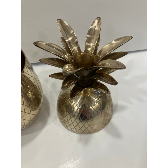 1980s Brass Pineapple Box For Sale - Image 4 of 5