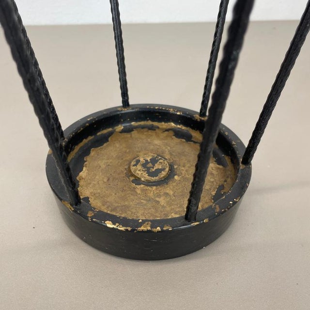 Mid-Century Bauhaus Style Brass and Metal Umbrella Stand, France, 1950s For Sale - Image 13 of 17