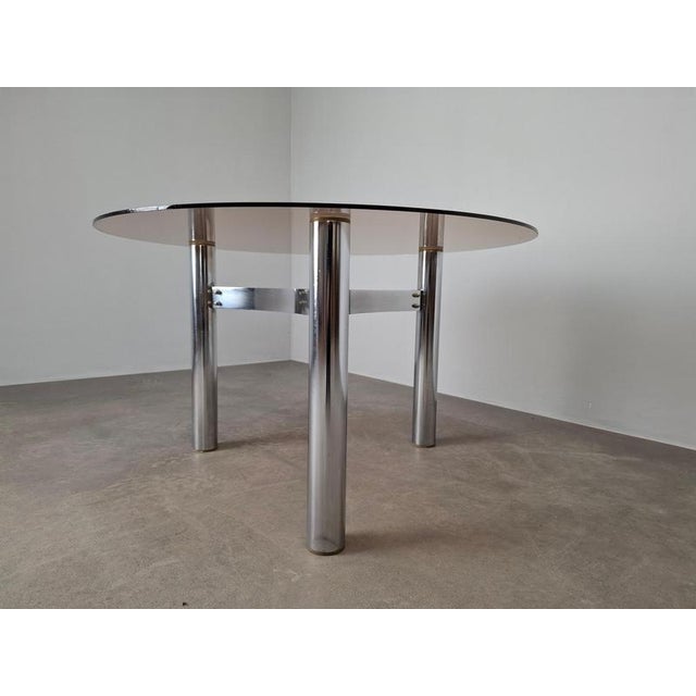 Mid-Century Modern Czechoslovak Smoked Glass Coffee Table in Chrome Metal, 1970s For Sale - Image 12 of 14