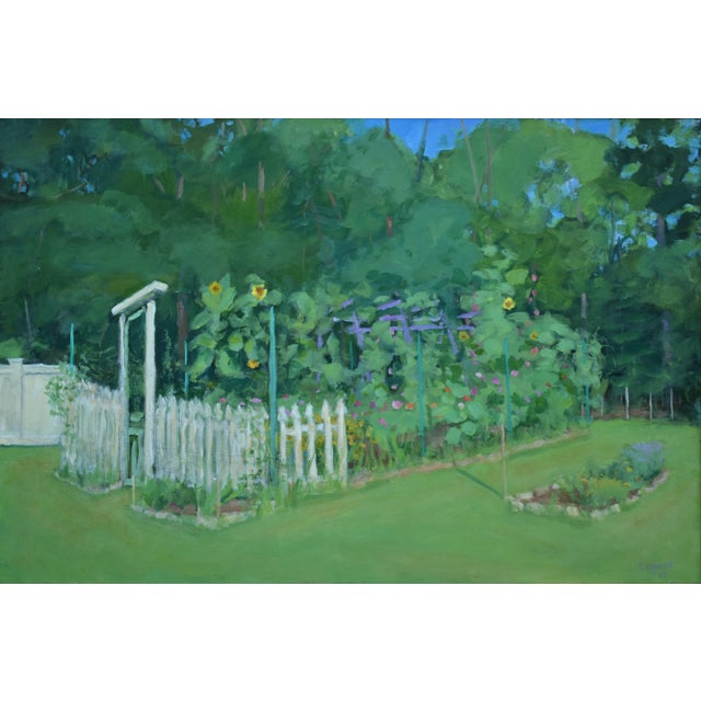 2020s Contemporary Plein Air Painting, the Early Morning Garden, by Stephen Remick, Framed For Sale - Image 5 of 13
