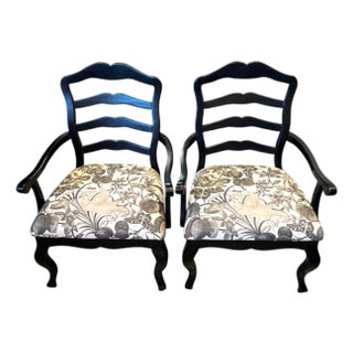 1990s Set of 2 - French Ladder Back Chairs For Sale