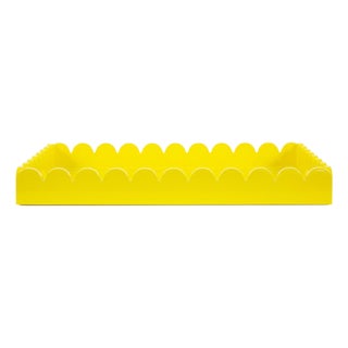 Rectangular Scalloped Riviera Tray - Yellow For Sale