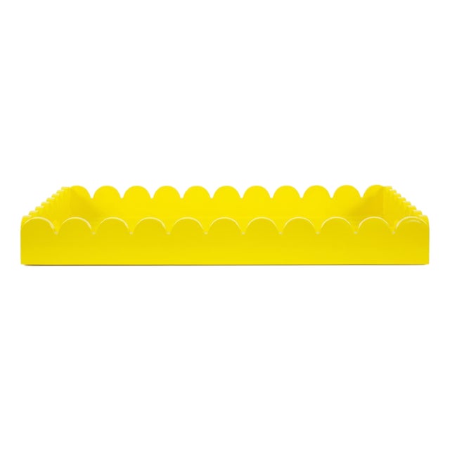 Rectangular Scalloped Riviera Tray - Yellow For Sale