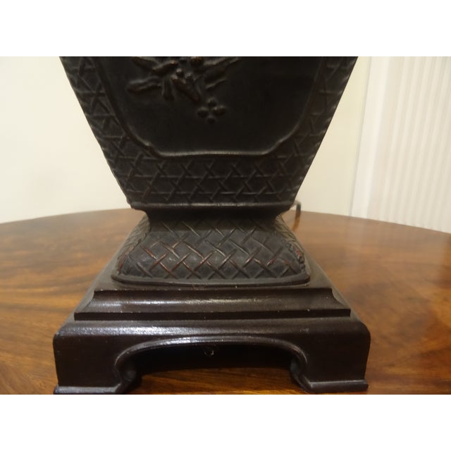 Vintage Chinese Bronze Lamp For Sale In Los Angeles - Image 6 of 8