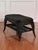 French Small Wicker Woven Coffee Table in Black With Lower Rattan Shelf, C. 1970 For Sale - Image 4 of 16