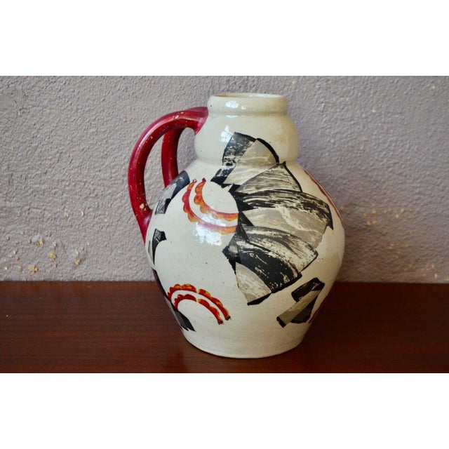 Modern Large Art Deco Vase with Double Handles from Betzy Augeron, France, 1930s For Sale - Image 3 of 18