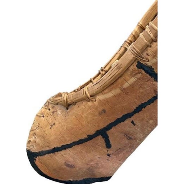 1920s Large 1940 Vintage Birch Bark Model Canoe For Sale - Image 5 of 11