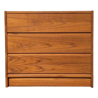 1960s Petite Danish Modern Teak Three-Drawer Dresser or Nightstand For Sale