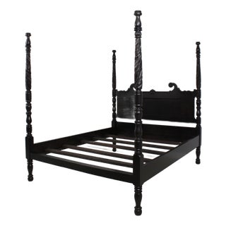 Ralph Lauren King Size Black Plantation Poster Bed For Sale