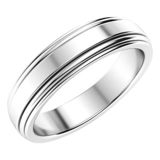 5.8 MM WIDE BEVELED EDGE Platinum Plain Wedding Band Ring 14.5 Grams, Estate For Sale