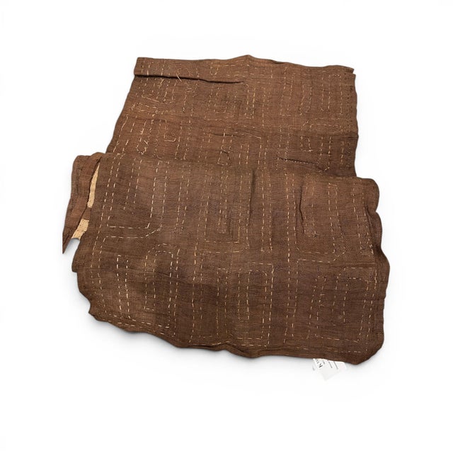 African African Kuba Cloth Long Runner For Sale - Image 3 of 5