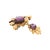 Victorian Late 19th Century Victorian 14k Yellow Gold Hand Engraved Amethyst Brooch For Sale - Image 3 of 5