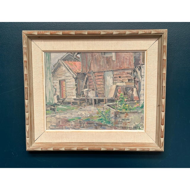 Edvin Ollers, Gårdsmotiv, 1950s, Oil on Canvas, Framed For Sale - Image 10 of 18