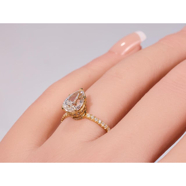 The West River: 2.12 Carat Pear Shaped Diamond Engagement Ring For Sale - Image 10 of 15