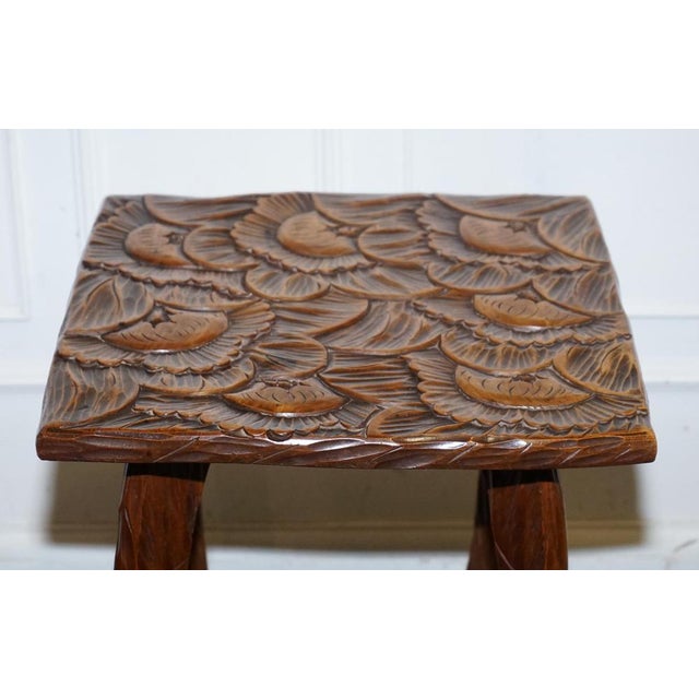 Hand-Carved Occasional Side Table from Liberty's London, 19th Century For Sale - Image 6 of 9