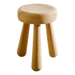 Swedish Mid-Century Wooden Low Tripod Stool by Ingvar Hildingsson, Sweden, 1970s For Sale