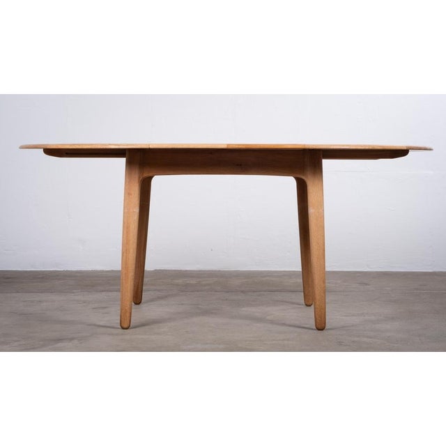 Round Oak Dining Table attributed to Svend Aage Madsen for K. Knudsen, Denmark, 1960s For Sale - Image 9 of 13