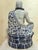 Chinese Vintage Ceramic Buddhist Sculpture,Hand Carved Blue and White Porcelain the Eighteen Arhats Statue For Sale - Image 9 of 10