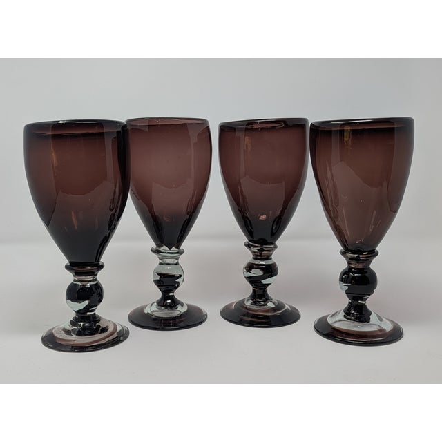 Vintage and Hand Blown Amethyst Glass - 8 Piece Curation Including Blenko and Cambridge Glass For Sale - Image 16 of 18