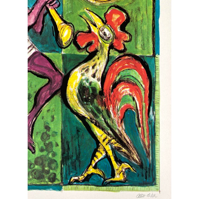 Modern Albert Birkle, Faun with Rooster, 1980s, Screenprint and Offset Print on Paper For Sale - Image 3 of 11
