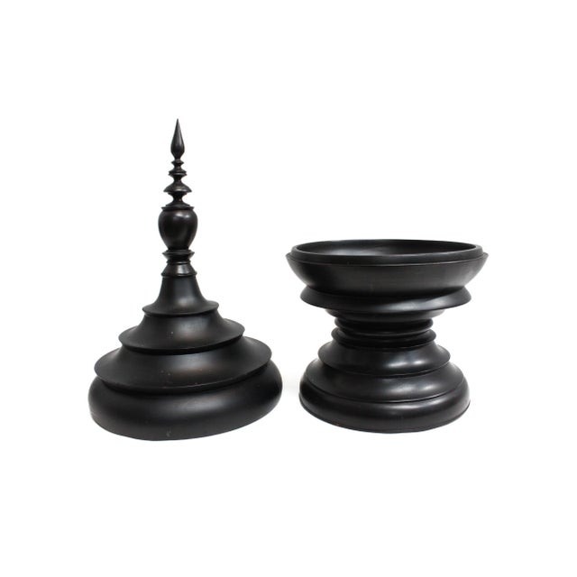 Burmese Black Lacquer Offering Vessel "Hsunok" For Sale - Image 10 of 10