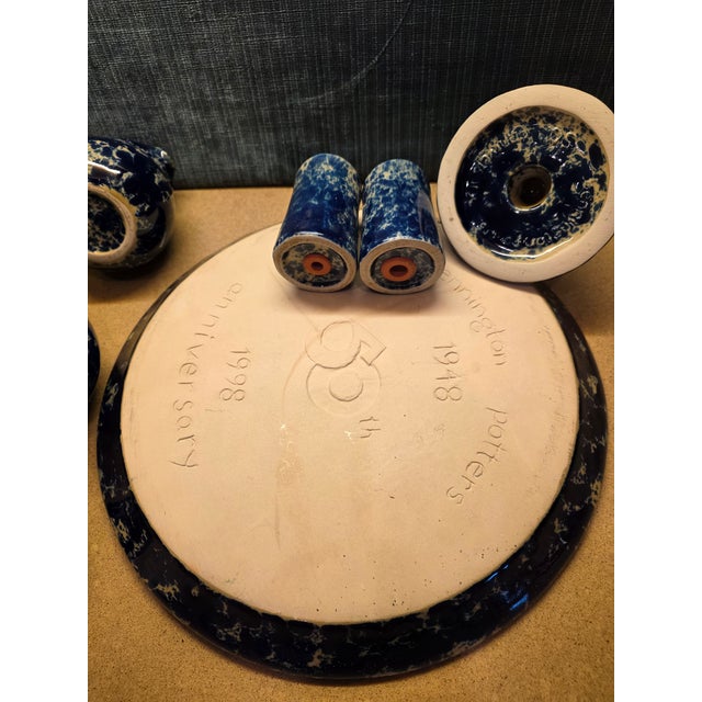 Blue 1970s Collection of Bennington Pottery Serveware Items - Set of 6 For Sale - Image 8 of 16