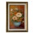 1980s Vintage J. Romero Floral Still Life Oil on Artist Board Painting, Gold Wood Framed For Sale