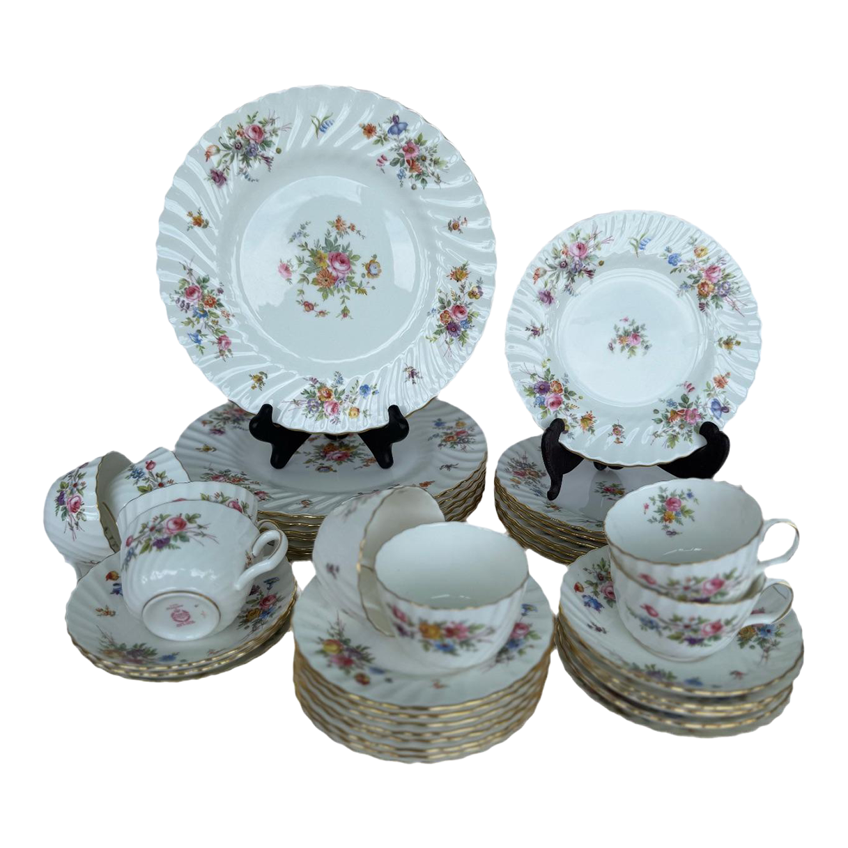 1990s Minton “Marlow” Fine Bone China 40-Piece Dinnerware Set