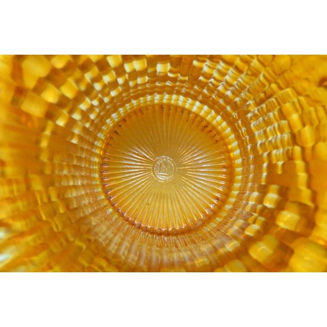 Glass Northwood Marigold Carnival Glass Grape and Cable Punch Bowl Pedestal Base For Sale - Image 7 of 12