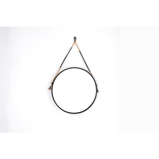 Vintage Round Steel Mirror, Italy, 1970s For Sale - Image 3 of 13