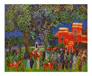 1940s After Raoul Dufy "Paddock" First Edition Period Swiss Lithograph