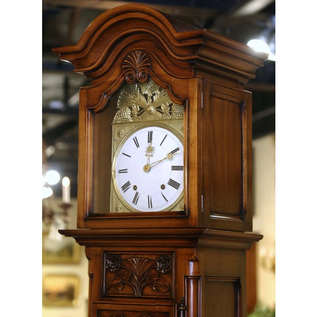 Late 20th Century French Louis XV Burl Walnut Horloge Bressane Clock For Sale - Image 4 of 13