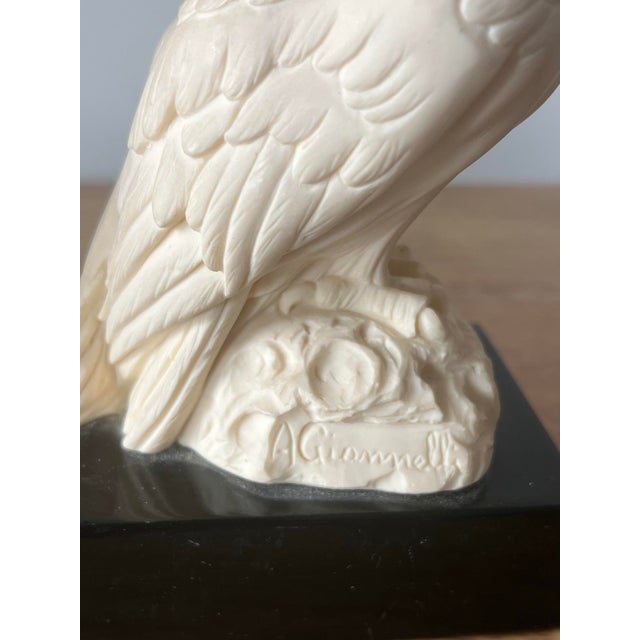 Stone 1970s Vintage Italian Arnaldo Gianelli Alabaster Owl Bookends-a Pair, Signed For Sale - Image 7 of 11