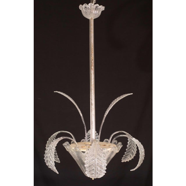 Metal Art Decò, Barovier & Toso Chandelier, Murano Glass, 1950s For Sale - Image 7 of 12