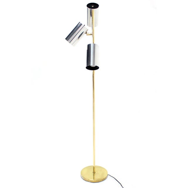 Vintage Mid Century Brass Base Floor Lamp For Sale - Image 6 of 7