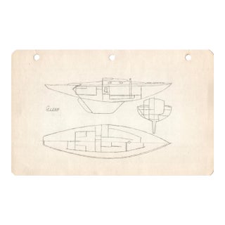 1940s Maine Marine Architectural Drawing on Paper For Sale