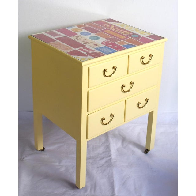 Yellow Small Vintage Chest of Drawers on Wheels by Josef Frank for Home & Garden, 1920s For Sale - Image 8 of 16