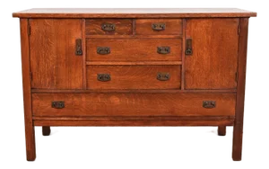 L. & J. G. Stickley Antique Mission Oak Arts & Crafts Sideboard, Circa 1910