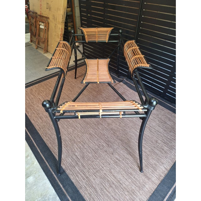 Iron and cane table base. I have a rectangle 62" x 42" glass top available, however it's very heavy and has quite a few...