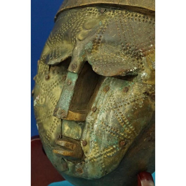 African Wood and Embossed Copper Sculpture, 1800s For Sale - Image 17 of 18