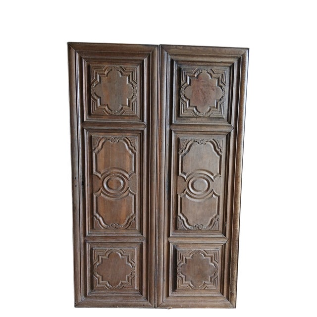 : The ultimate "French charm" for your interior. Stunning pair of antique solid wood doors featuring deep, geometric...