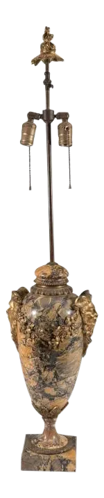 French 19th Century Bronze & Marble Satyr Lamp