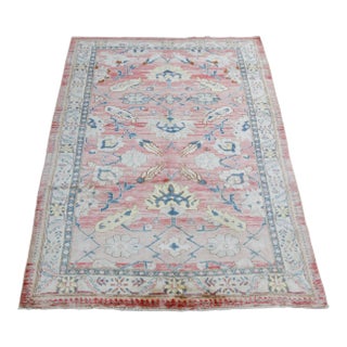 1970s HandMade Turkish Oushak Rug -6' 7'' X 9' 8'' For Sale