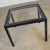 Black Vintage Modern Blackened Oak Square Parsons Style Side Table With Glass Top For Sale - Image 8 of 13
